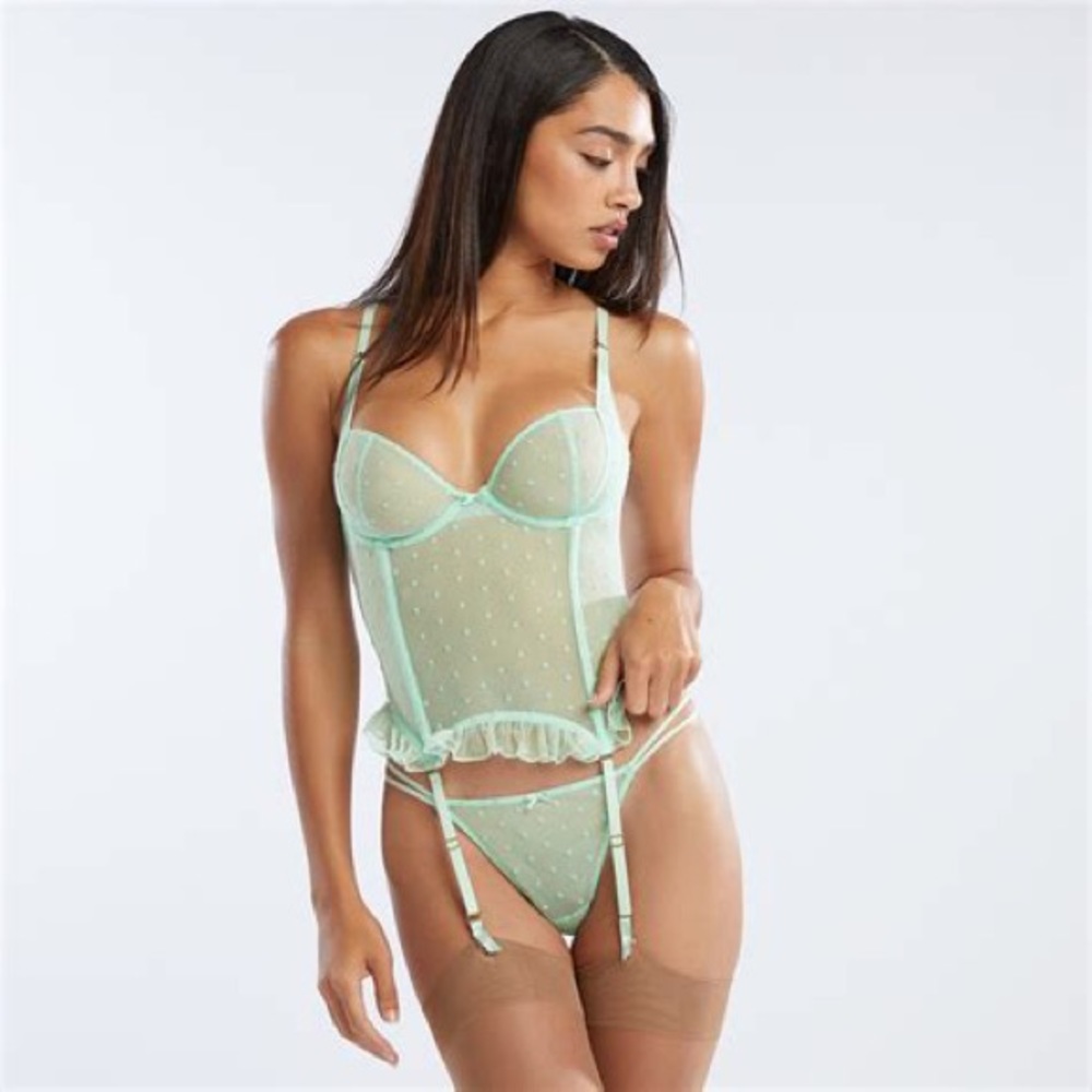 Savage X Fenty Flock Dot Corset and String Bikini